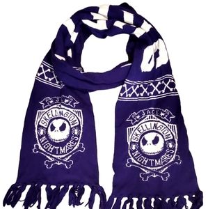 Disney Parks Jack Skellington Purple Fringe Knit Winter Unisex Adult Long Scarf